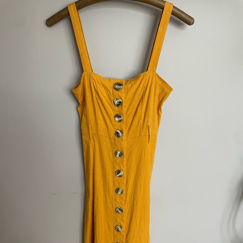 Forever 21 Mustard Stretch Jumper Dress